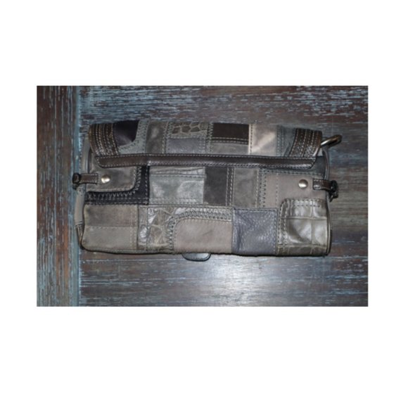 RARE Coach Legacy Over Sized Leather Patchwork Haircalf Clutch - Picture 4 of 6